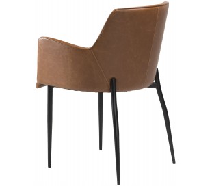 Pitch spisebordsstol i kunstlæder H80 cm - Vintage lysebrun 2