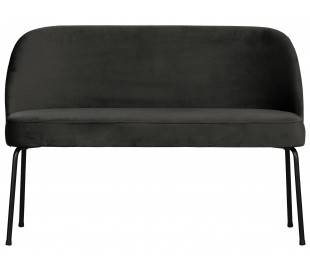 Sofabænk i velour H82,5 x B120 x D59 cm - Blæksort
