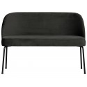 Sofabænk i velour H82,5 x B120 x D59 cm - Blæksort