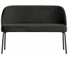 Sofabænk i velour H82,5 x B120 x D59 cm - Sort