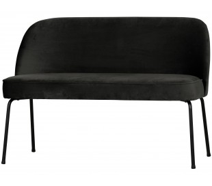 Sofabænk i velour H82,5 x B120 x D59 cm - Blæksort 2
