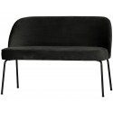 Sofabænk i velour H82,5 x B120 x D59 cm - Blæksort