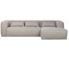 Moderne hjørnesofa i polyester 305 x 175 cm - Lysegrå