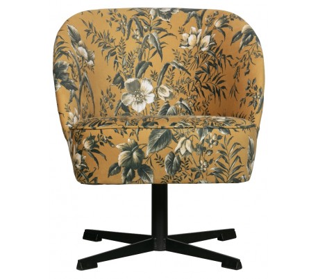 Moderne rotérbar lænestol i velour B65 cm - Blomstret grå