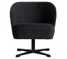 Moderne rotérbar lænestol i velour B65 cm - Blæksort