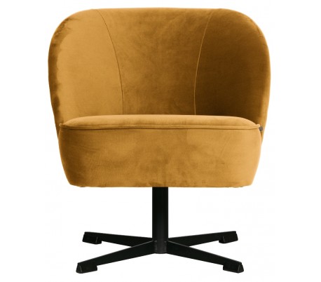 Moderne rotérbar lænestol i velour B65 cm - Blæksort