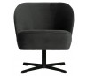 Moderne rotérbar lænestol i velour B65 cm - Sort