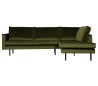Rodeo Hjørnesofa højrevendt i velour 266 x 213 cm - Oliven
