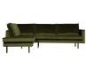Rodeo Hjørnesofa venstrevendt i velour 266 x 213 cm - Oliven