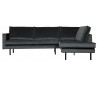Rodeo Hjørnesofa højrevendt i velour 266 x 213 cm - Mørkegrå