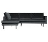 Rodeo Hjørnesofa venstrevendt i velour 266 x 213 cm - Mørkegrå
