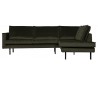 Rodeo Hjørnesofa højrevendt i velour 266 x 213 cm - Mørkegrøn