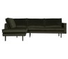Rodeo Hjørnesofa venstrevendt i velour 266 x 213 cm - Mørkegrøn
