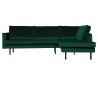 Rodeo Hjørnesofa højrevendt i velour 266 x 213 cm - Grøn