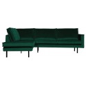 Hjørnesofa højrevendt i velour 266 x 213 cm - Grøn