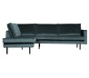 Rodeo Hjørnesofa venstrevendt i velour 266 x 213 cm - Teal