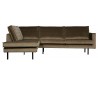 Rodeo Hjørnesofa venstrevendt i velour 266 x 213 cm - Taupe