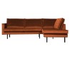 Rodeo Hjørnesofa højrevendt i velour 266 x 213 cm - Rust