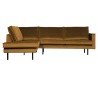 Rodeo Hjørnesofa venstrevendt i velour 266 x 213 cm - Okker