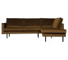 Rodeo Hjørnesofa højrevendt i velour 266 x 213 cm - Honninggul