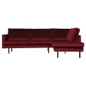 Hjørnesofa højrevendt i velour 266 x 213 cm - Lysegrå