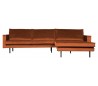 Rodeo Sofa med højrevendt chaiselong i velour 300 x 155 cm - Rust