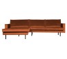 Rodeo Sofa med venstrevendt chaiselong i velour 300 x 155 cm - Rust