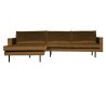 Rodeo Sofa med venstrevendt chaiselong i velour 300 x 155 cm - Honninggul