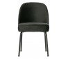 Spisebordsstol i velour H82,5 x B50 x D57 cm - Sort