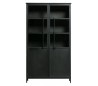 Industrielt vitrineskab i jern og glas H170 x B99 x D44 cm - Antik sort