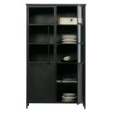 Industrielt vitrineskab i jern H151 x B87 x D36 cm - Antik sort