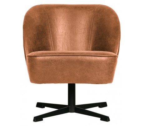 Moderne rotérbar lænestol i læder B65 cm - Vintage sort