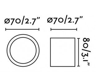 Haru påbygningsspot Ø7 cm 6W SMD LED - Hvid 2