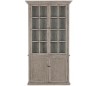 Vitrineskab med 4 hylderum og 2 skabe H230 x B124 x D43 cm - Rustik natur