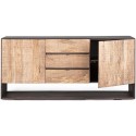 Rustikt sideboard med 4 skabe B170 cm - Rustik natur/Rustik brun