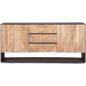 Rustikt sideboard med 4 skabe B170 cm - Rustik natur/Rustik brun