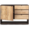 Rustikt sideboard med 2 skabe og 3 skuffer B160 cm - Rustik natur/Rustik brun