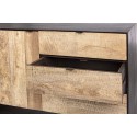 Rustikt sideboard med 2 skabe og 3 skuffer B160 cm - Rustik natur/Rustik brun