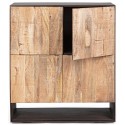 Rustikt sideboard med 4 skabe B170 cm - Rustik natur/Rustik brun