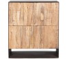 Rustikt sideboard med 4 skabe H110 cm - Rustik natur/Rustik brun