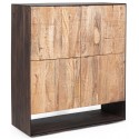 Rustikt sideboard med 4 skabe B170 cm - Rustik natur/Rustik brun