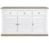 Sideboard med 3 skabe og 3 skuffer H90 x B150 x D45 cm - Rustik hvid