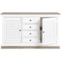 Sideboard med 3 skabe og 3 skuffer H90 x B150 x D45 cm - Rustik hvid