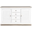 Sideboard med 3 skabe og 3 skuffer H90 x B150 x D45 cm - Rustik hvid