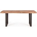 Spisebord i mangotræ og stål 220 x 100 cm - Sort/Brun