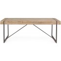 Spisebord i akacietræ og stål 180 x 90 cm - Slidt sort/Natur