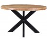 Rundt spisebord i metal og mangotræ Ø140 cm - Sort/Rustik natur