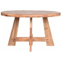 Rundt spisebord i metal og mangotræ Ø130 cm - Sort/Rustik natur