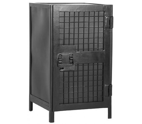 Tvbord i metal og mangotræ 160 x 45 cm - Sort/Rustik natur