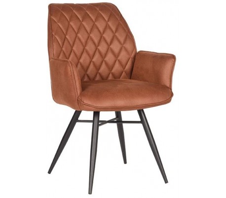 Floor spisebordsstol i microfiber H84 cm - Vintage cognac